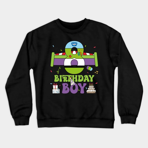 8th Birthday Boy Polical funny B-day Gift For Boys Kids Crewneck Sweatshirt by Los San Der
